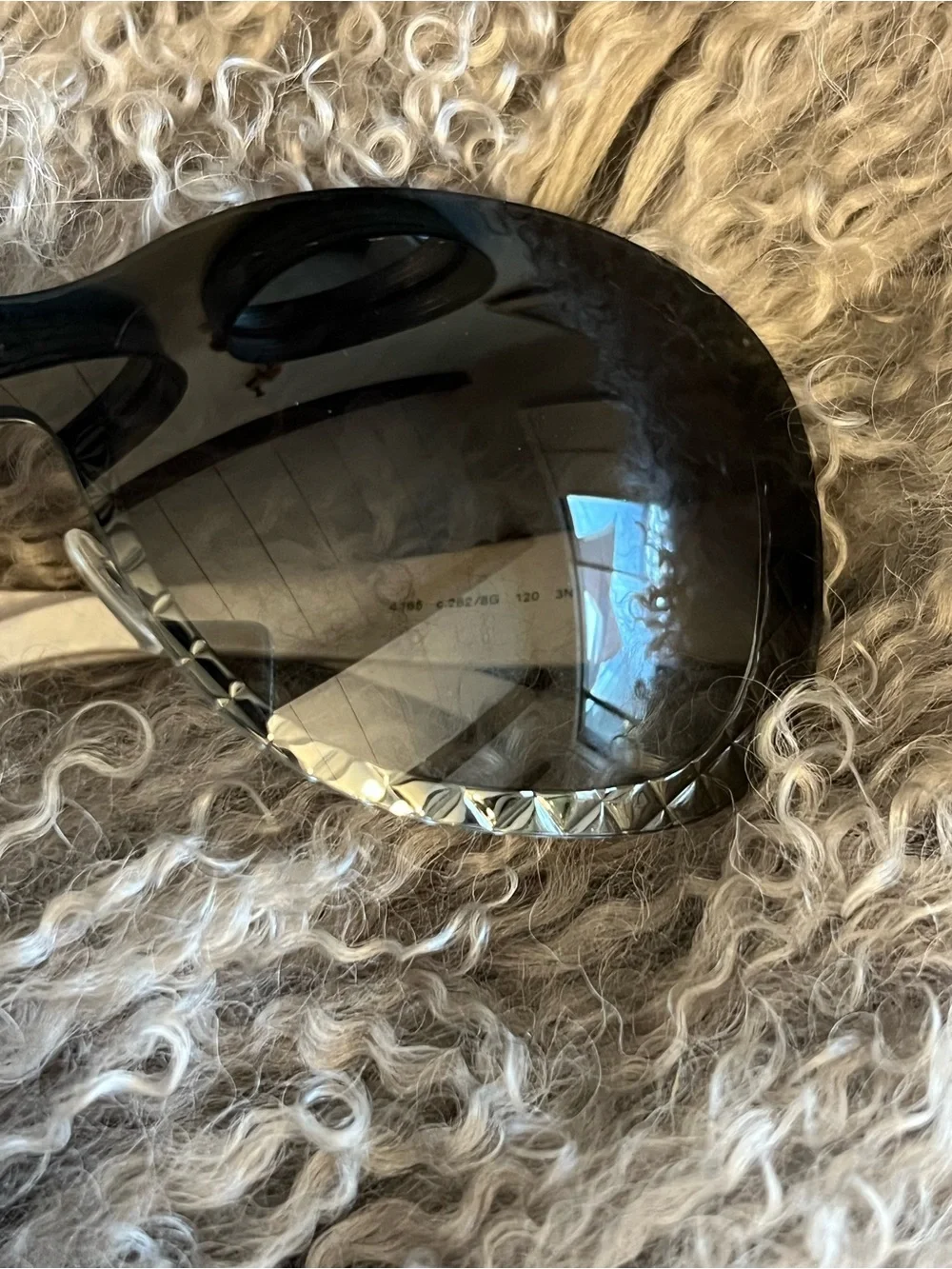 CHANEL White Quilted-Arm Sunglasses with Gradient Black-Gray Lenses Authentic